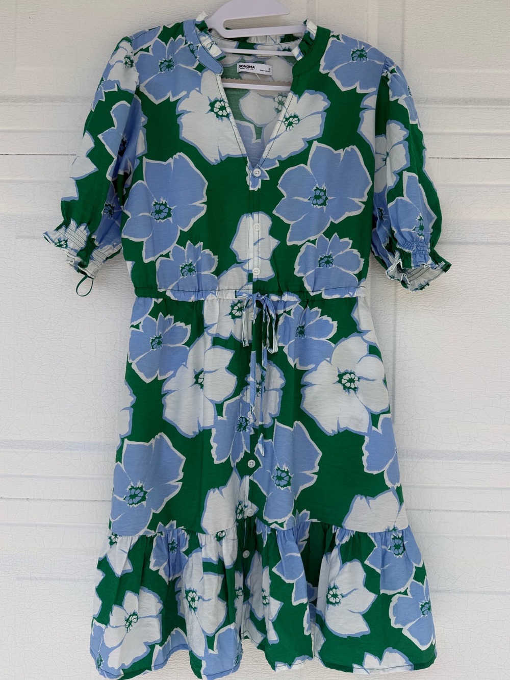 Sonoma Lighweight Tie Waist Blue & Green Sundresses (Lot of 3) Small